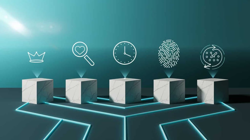 Infographic displaying the five pillars of AI-driven personalization with connected icons
